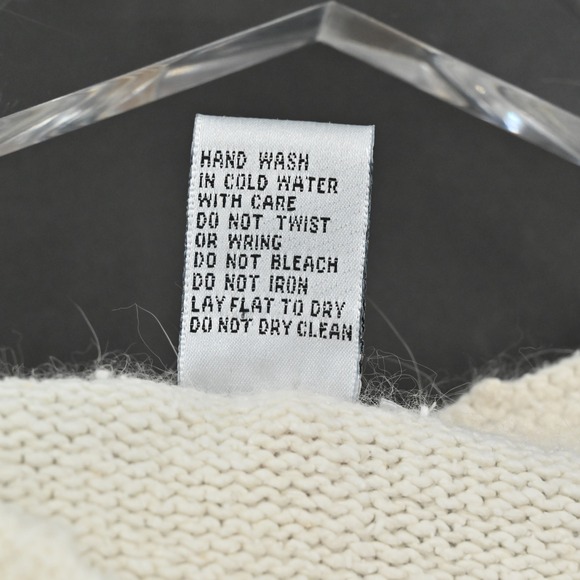 Vtg Granny Core Silk Angora Embroidered Sweater Size‎ L Lambswool Floral Pearl - Picture 7 of 12